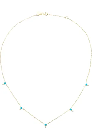 Ila Devere 14K Gold Turquoise And Diamond Necklace