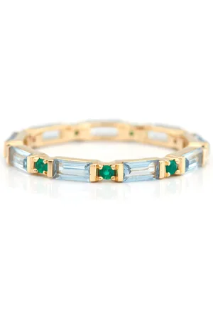 Yi Collection Infinity 18K Yellow Gold Aquamarine; Emerald Ring