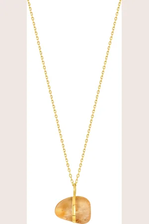 JIA JIA 14K Gold November Citrine Necklace