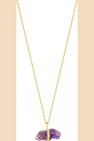 JIA JIA 14K Yellow Gold February Amethyst Necklace