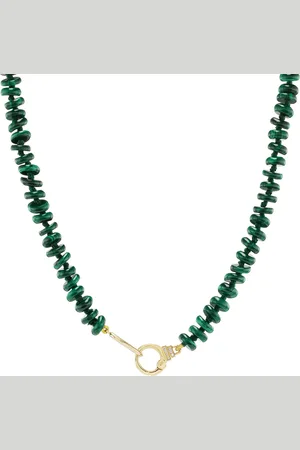 Sorellina 18K Yellow Gold Malachite Beaded Necklace