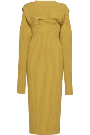 Bottega Veneta Ribbed Knit Cutout Midi Dress