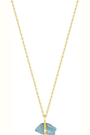 JIA JIA 14K Yellow Gold March Aquamarine Necklace
