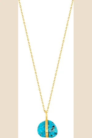 JIA JIA 14K Yellow Gold December Turquoise Necklace