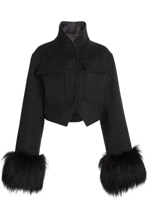 Givenchy Faux Fur-Trimmed Cropped Jacket