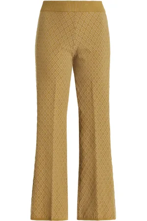 High Kickit Flared Diamond-Jacquard Knit Pants