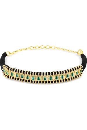 JIA JIA 14K Gold-Plated Diamond; Emerald Necklace