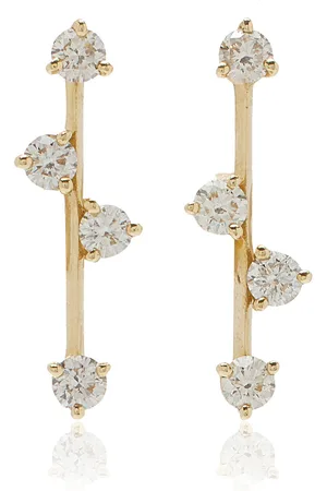 Bleecker & Prince XL Milk Space Bars 14K Yellow Diamond Earrings