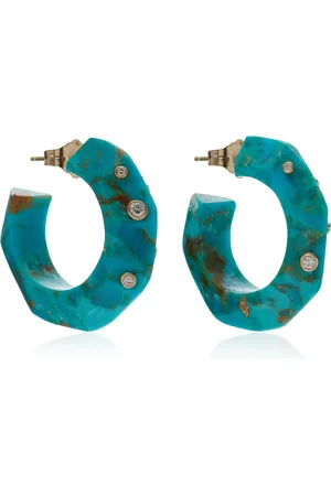 Bleecker & Prince Summer & Rain Turquoise Hoop Earrings