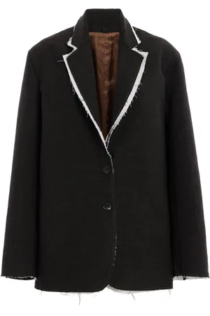 The Row Lysandre Raw-Edge Cotton-Wool Blazer