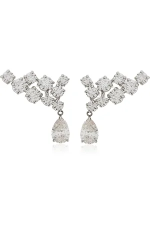 VRAI Cluster Pear Drop Created Diamond Earrings