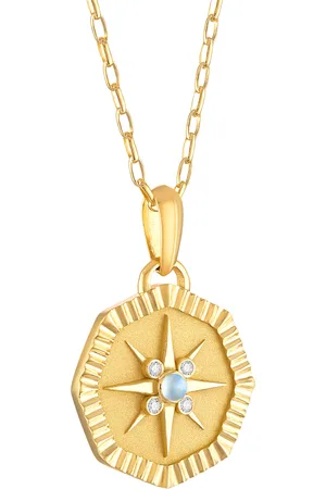 Pamela Zamore Octagon Star 18K Yellow Moonstone Pendant