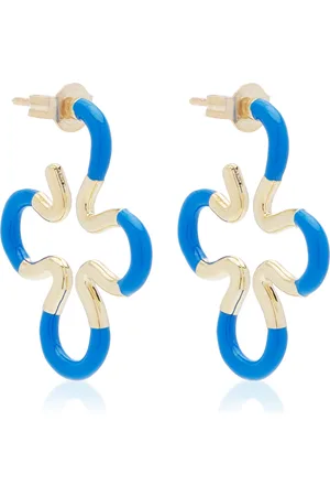 BEA BONGIASCA B 9K Yellow Gold Enameled Earrings