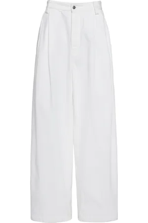 Bottega Veneta Pleated Denim Wide-Leg Trousers