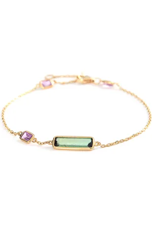 Yi Collection 18K Yellow Gold Tourmaline & Pink Sapphire Bar Bracelet