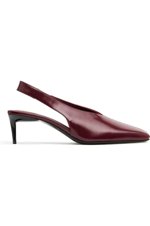 St Agni Square Toe Slingback Leather Pumps