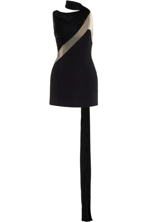 DAVID KOMA Tulle-Paneled Neoprene Mini Dress
