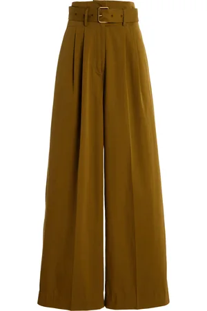 ADAM LIPPES Jericho Belted Cotton-Cashmere Twill Wide-Leg Pants