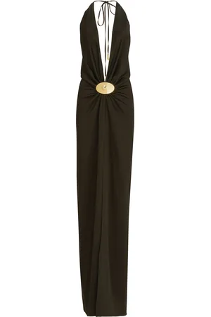 Silvia Tcherassi Rowan Gathered Satin Maxi Dress