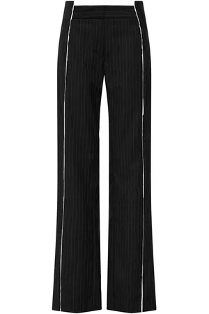 St Agni Deconstructed Pinstriped Wool-Blend Pants