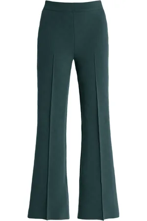 High Kick Stretch-Cotton Knit Cropped Flared Pants