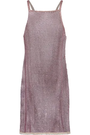 Prada Sequin-Embroidered Mesh Mini Dress