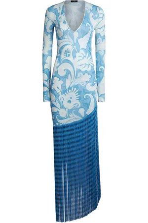 Etro Fringed Metallic Knit Maxi Dress