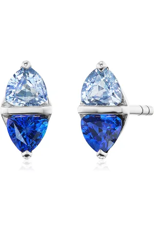 Emily P. Wheeler 18K White Gold Sapphire Stud Earrings