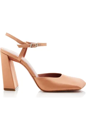 Amina Muaddi Charlotte Satin Pumps