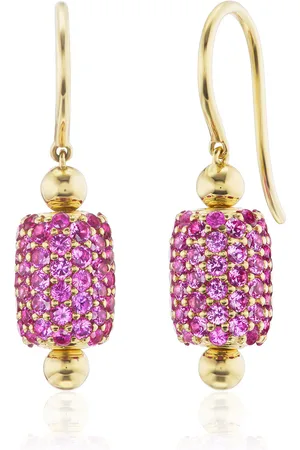 Emily P. Wheeler Barrel 18K Yellow Gold Sapphire Drop Earrings