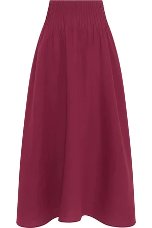 GABRIELA HEARST Penelope Linen Midi Skirt