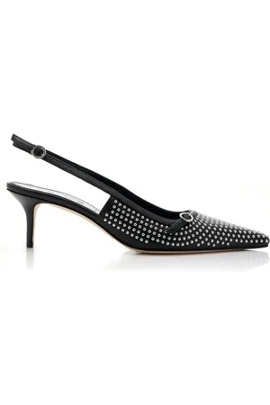Aeyde Saba Studded Leather Slingback Pumps