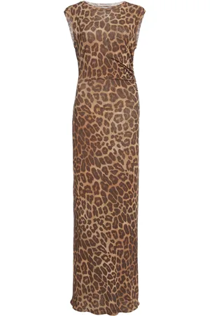 Stella McCartney Leopard- Mesh Maxi Dress