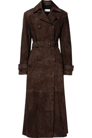 Nour Hammour Tate Double-Breasted Lambskin Trench