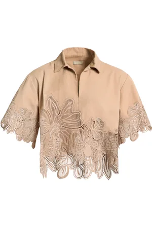 Elie saab Macrame-Trimmed Drill Shirt