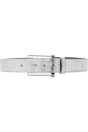 BRANDON MAXWELL Lucite Buckle Leather Belt