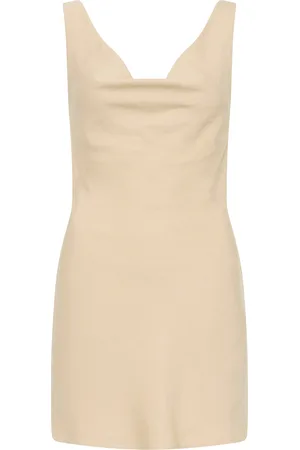 St Agni Draped Tencel-Linen Mini Dress