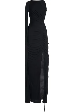 DEL CORE Asymmetric Ruched Jersey Maxi Dress