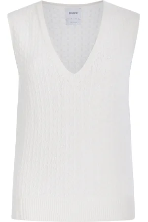 Barrie Pointelle-Knit Cashmere Vest