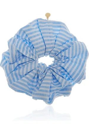 LELET NY Amy Oversized Cotton-Seersucker Scrunchie