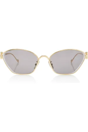 Loewe Hexagonal-Frame Metal Sunglasses