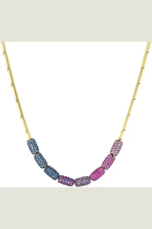 Emily P. Wheeler Barrel 18K Yellow Gold Sapphire Necklace
