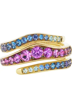Emily P. Wheeler California 18K Yellow Sapphire; Apatite Double Wrap Ring