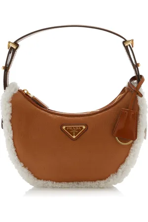 Prada Arqué Small Shearling Shoulder Bag
