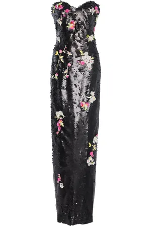 MONIQUE LHUILLIER Sequined Column Gown