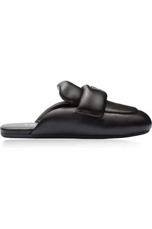 Prada Padded Leather Loafer Mules
