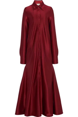 Jil Sander Satin Maxi Shirt Dress