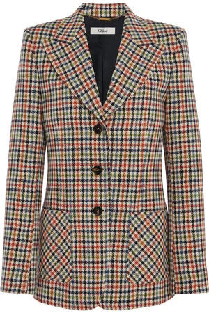 Chloé Houndstooth Cotton Blazer