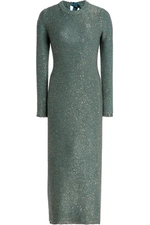Altuzarra Exclusive Open-Back Sequined Wool-Blend Knit Midi Dress