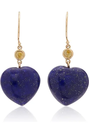 Haute Victoire 14K Yellow Gold Lapis; Sapphire Earrings